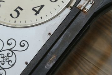 和製アンティーク　精工舎(SEIKOSHA、セイコー)　30DAY　シンプルなカレンダー機能付き振り子時計(柱時計、古時計、掛け時計)(R-078916)