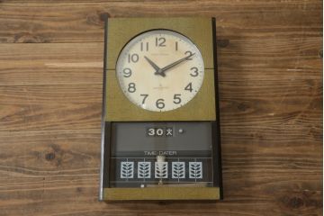 和製アンティーク　精工舎(SEIKOSHA、セイコー)　SONOLA(ソノーラ)　昭和レトロな雰囲気たっぷりのカレンダー機能付きトランジスタ柱時計(古時計、掛け時計)(R-078919)