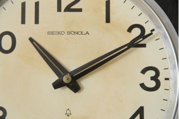 和製アンティーク　精工舎(SEIKOSHA、セイコー)　SONOLA(ソノーラ)　昭和レトロな雰囲気たっぷりのカレンダー機能付きトランジスタ柱時計(古時計、掛け時計)(R-078919)