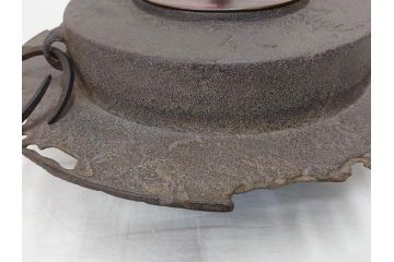時代物　健仁松堂　斑紫銅蓋　透木釜　時を重ねた味わいのある羽釜(釜、湯釜、湯沸かし、煎茶道具、茶道具、共箱付き)(R-078930)