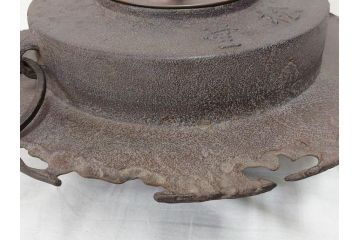 時代物　健仁松堂　斑紫銅蓋　透木釜　時を重ねた味わいのある羽釜(釜、湯釜、湯沸かし、煎茶道具、茶道具、共箱付き)(R-078930)