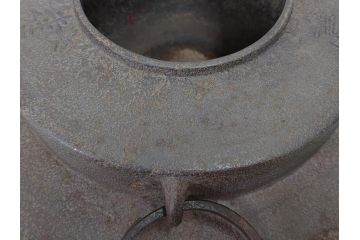 時代物　健仁松堂　斑紫銅蓋　透木釜　時を重ねた味わいのある羽釜(釜、湯釜、湯沸かし、煎茶道具、茶道具、共箱付き)(R-078930)