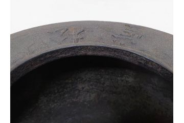 時代物　健仁松堂　斑紫銅蓋　透木釜　時を重ねた味わいのある羽釜(釜、湯釜、湯沸かし、煎茶道具、茶道具、共箱付き)(R-078930)