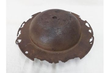 時代物　健仁松堂　斑紫銅蓋　透木釜　時を重ねた味わいのある羽釜(釜、湯釜、湯沸かし、煎茶道具、茶道具、共箱付き)(R-078930)