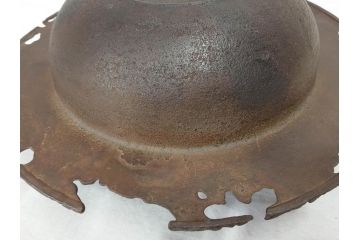 時代物　健仁松堂　斑紫銅蓋　透木釜　時を重ねた味わいのある羽釜(釜、湯釜、湯沸かし、煎茶道具、茶道具、共箱付き)(R-078930)