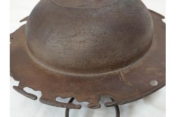 時代物　健仁松堂　斑紫銅蓋　透木釜　時を重ねた味わいのある羽釜(釜、湯釜、湯沸かし、煎茶道具、茶道具、共箱付き)(R-078930)
