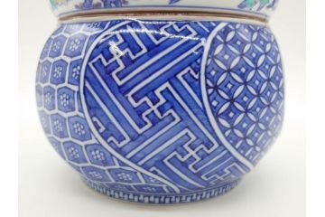 陶匠 高野昭阿弥　和楽庵　京焼　色絵祥瑞　唐子の図　意匠を凝らした水指(瓢箪、瓢形、腰捻、水差、茶道具、煎茶道具、共箱付き)(R-078931)