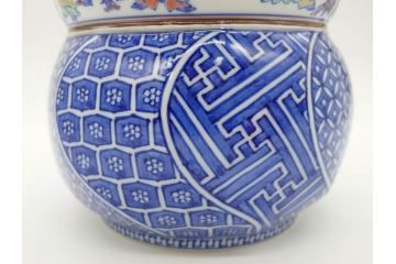 陶匠 高野昭阿弥　和楽庵　京焼　色絵祥瑞　唐子の図　意匠を凝らした水指(瓢箪、瓢形、腰捻、水差、茶道具、煎茶道具、共箱付き)(R-078931)