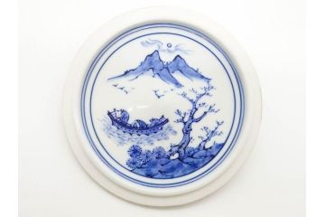 陶匠 高野昭阿弥　和楽庵　京焼　色絵祥瑞　唐子の図　意匠を凝らした水指(瓢箪、瓢形、腰捻、水差、茶道具、煎茶道具、共箱付き)(R-078931)
