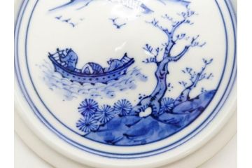 陶匠 高野昭阿弥　和楽庵　京焼　色絵祥瑞　唐子の図　意匠を凝らした水指(瓢箪、瓢形、腰捻、水差、茶道具、煎茶道具、共箱付き)(R-078931)
