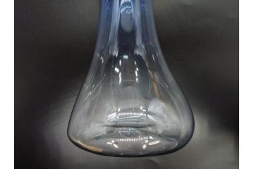 戦前　大正〜昭和初期　昭和レトロ　青フリルが可愛らしい花瓶2点セット(一輪挿し、花入、花器、硝子)(R-078932)