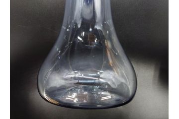 戦前　大正〜昭和初期　昭和レトロ　青フリルが可愛らしい花瓶2点セット(一輪挿し、花入、花器、硝子)(R-078932)