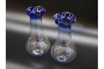 戦前　大正〜昭和初期　昭和レトロ　どんなテイストのお部屋にも馴染む花瓶2点セット(一輪挿し、花入、花器、硝子)(R-078934)
