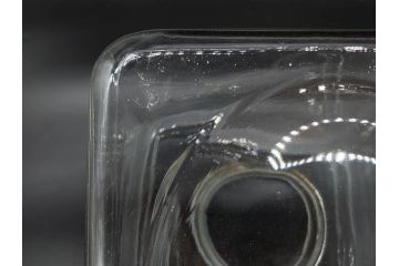 アンティーク雑貨　当時物　デッドストック　アルミ蓋　多種多様の使い道ができるガラス瓶(角型、角瓶、キャニスター、ガラスビン、菓子瓶、硝子、フタ付き、小物入れ、ディスプレイ雑貨、古道具、店舗什器)(R-078935)
