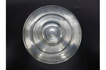 アンティーク雑貨　当時物　デッドストック　アルミ蓋　多種多様の使い道ができるガラス瓶(角型、角瓶、キャニスター、ガラスビン、菓子瓶、硝子、フタ付き、小物入れ、ディスプレイ雑貨、古道具、店舗什器)(R-078935)