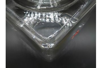 アンティーク雑貨　当時物　デッドストック　アルミ蓋　どこか懐かしさを感じるガラス瓶(角型、角瓶、キャニスター、ガラスビン、菓子瓶、硝子、フタ付き、小物入れ、ディスプレイ雑貨、古道具、店舗什器)(R-078937)
