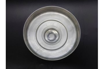 アンティーク雑貨　当時物　デッドストック　アルミ蓋　シンプルでお部屋になじみやすいガラス瓶2点セット(角型、角瓶、キャニスター、ガラスビン、菓子瓶、硝子、フタ付き、小物入れ、ディスプレイ雑貨、古道具、店舗什器)(R-078938)
