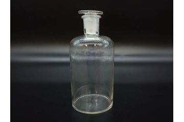 昭和初期　当時物　未使用　ロート　シャーレ　薬瓶　蓋付きガラス瓶　時代がかった味のあるガラス瓶など10個セット(ペトリ皿、メディシンボトル、実験器具、じょうご、漏斗、硝子、ビン、NAGAOKAGARASU&CO)(R-078948)
