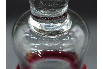 大正〜昭和初期　当時物　レトロな雰囲気が漂う赤縁氷コップ2客セット(グラス、吹きガラス、和ガラス、硝子)(R-078949)