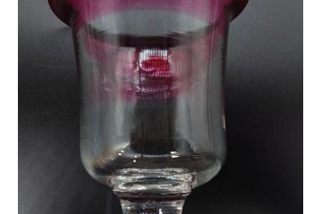 大正〜昭和初期　当時物　レトロな雰囲気が漂う赤縁氷コップ2客セット(グラス、吹きガラス、和ガラス、硝子)(R-078949)