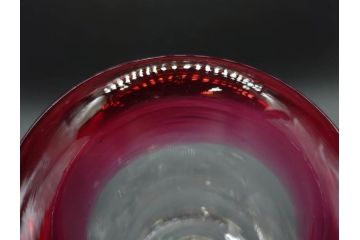 大正〜昭和初期　当時物　レトロな雰囲気が漂う赤縁氷コップ2客セット(グラス、吹きガラス、和ガラス、硝子)(R-078949)