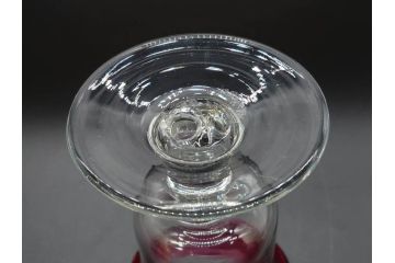 大正〜昭和初期　当時物　レトロな雰囲気が漂う赤縁氷コップ2客セット(グラス、吹きガラス、和ガラス、硝子)(R-078949)