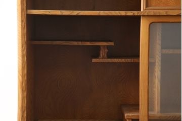 和製ビンテージ　美品　屋久杉　優しい色合いと杢目が魅力的な茶箪笥(茶タンス、収納棚、戸棚、茶棚、飾り棚、キャビネット、ヴィンテージ)(定価約30万円)(R-078956)