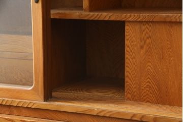 和製ビンテージ　美品　屋久杉　優しい色合いと杢目が魅力的な茶箪笥(茶タンス、収納棚、戸棚、茶棚、飾り棚、キャビネット、ヴィンテージ)(定価約30万円)(R-078956)