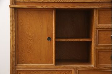 和製ビンテージ　美品　屋久杉　優しい色合いと杢目が魅力的な茶箪笥(茶タンス、収納棚、戸棚、茶棚、飾り棚、キャビネット、ヴィンテージ)(定価約30万円)(R-078956)