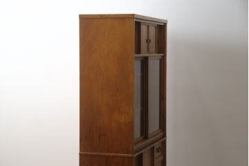 和製ビンテージ　美品　屋久杉　優しい色合いと杢目が魅力的な茶箪笥(茶タンス、収納棚、戸棚、茶棚、飾り棚、キャビネット、ヴィンテージ)(定価約30万円)(R-078956)