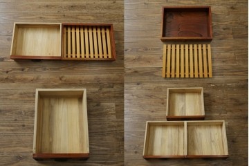 中古　岩谷堂箪笥　力強い杢目と黒々とした金具が迫力ある茶箪笥　(R-078957)