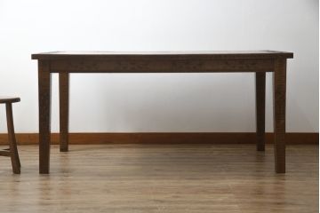 中古　美品　軽井沢彫り 贅沢な総彫り仕上げのダイニングテーブル(4人掛け、6人掛け、食卓)(定価約80万円)(R-078963)