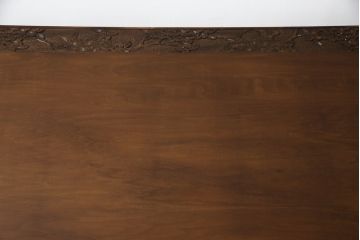 中古　美品　軽井沢彫り 贅沢な総彫り仕上げのダイニングテーブル(4人掛け、6人掛け、食卓)(定価約80万円)(R-078963)
