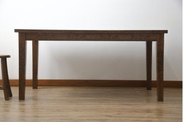 中古　美品　軽井沢彫り 贅沢な総彫り仕上げのダイニングテーブル(4人掛け、6人掛け、食卓)(定価約80万円)(R-078963)