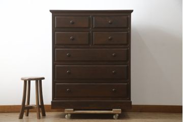 中古　美品　特注品!!　松本民芸家具　和洋どちらの空間にも馴染む整理箪笥(収納たんす、洋服タンス、衣装箪笥、引き出し、チェスト)(R-078974)