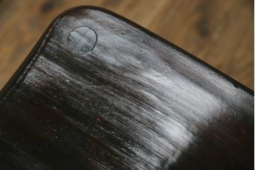 和製ビンテージ　松本民芸家具　220F型　シックな佇まいが魅力的なチェア(ダイニングチェア、板座チェア、椅子、イス、ヴィンテージ)(定価約12万円)(R-078979)