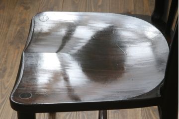 和製ビンテージ　松本民芸家具　220F型　シックな佇まいが魅力的なチェア(ダイニングチェア、板座チェア、椅子、イス、ヴィンテージ)(定価約12万円)(R-078979)