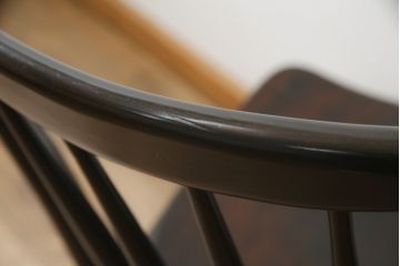 和製ビンテージ　松本民芸家具　220F型　シックな佇まいが魅力的なチェア(ダイニングチェア、板座チェア、椅子、イス、ヴィンテージ)(定価約12万円)(R-078979)