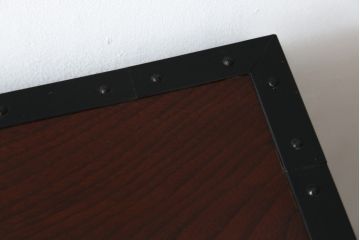 和製ビンテージ　総欅(ケヤキ)材　意匠を凝らした重厚な金具が魅力的な大型酒田船箪笥(掛硯型、懸硯型、舟箪笥、帳箱、帳場箪笥、時代タンス、小たんす、小物収納、ヴィンテージ)(R-078980)