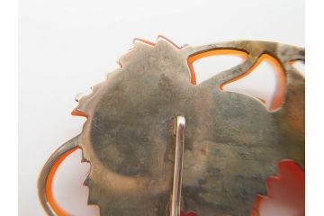 アンティーク　瓢箪　紅葉　彫刻　瑪瑙(メノウ)　素材の色彩を活かしたデザインが際立つ帯留(帯留め、赤瑪瑙?、着物道具、和装小物、アクセサリー)(R-078989)