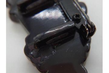 アンティーク　梅に扇　鼈甲(ベッコウ)　螺鈿　繊細な吉祥文様が魅力の帯留(帯留め、着物道具、和装小物、ブローチ、アクセサリー、扇子、べっ甲、ケース付き)(R-078992)