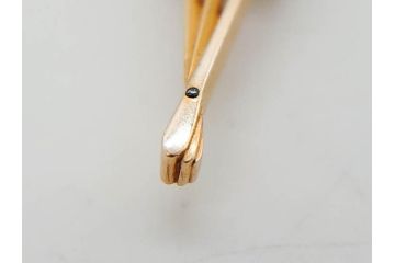 アンティーク　京都巴　K18(18金)　扇型　オパールの輝きが際立つ帯留・帯締めセット(帯留め、扇子、着物道具、和装小物、アクセサリー、ケース付き)(R-078994)