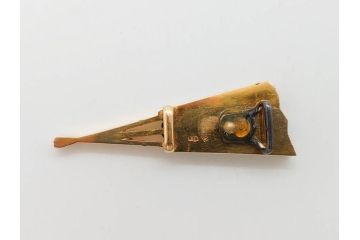 アンティーク　京都巴　K18(18金)　扇型　オパールの輝きが際立つ帯留・帯締めセット(帯留め、扇子、着物道具、和装小物、アクセサリー、ケース付き)(R-078994)