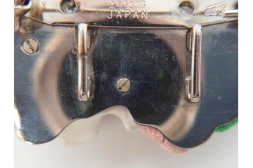 アンティーク　木目込　奴と犬　細部まで丁寧に作られた可愛らしい帯留・帯締めセット(木目込み、犬張子、奴さん、犬張り子、やっこさん、ブローチ、帯留め、春山、正月、着物道具、和装小物、アクセサリー、ケース付き)(R-078995)