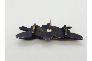 アンティーク　彫金　緻密に彫られた和のデザインが見事な帯留4点セット(在銘作家物、弘光、菊、花、撫子、なでしこ、鶴、ツル、鳥、兜、ブローチ、着物道具、和装小物、アクセサリー)(R-078996)