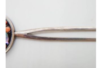 アンティーク　金蒔絵　螺鈿　紅水晶(ローズクォーツ)　テイストの違う花のデザインが楽しめる簪2本セット(花、フラワー、かんざし、和装小物、髪飾り、アクセサリー)(R-079002)