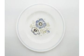 イギリス　WEDGWOOD(ウェッジウッド)　Susie Cooper(スージー・クーパー)　GLEN MIST(グレンミスト)　繊細に描写された花のデザインが印象的なプレート4枚セット(花、フラワー、中皿、磁器、洋食器、ボーンチャイナ、英国)(R-079008)