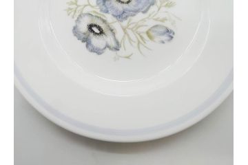 イギリス　WEDGWOOD(ウェッジウッド)　Susie Cooper(スージー・クーパー)　GLEN MIST(グレンミスト)　繊細に描写された花のデザインが印象的なプレート4枚セット(花、フラワー、中皿、磁器、洋食器、ボーンチャイナ、英国)(R-079008)