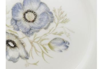 イギリス　WEDGWOOD(ウェッジウッド)　Susie Cooper(スージー・クーパー)　GLEN MIST(グレンミスト)　繊細に描写された花のデザインが印象的なプレート4枚セット(花、フラワー、中皿、磁器、洋食器、ボーンチャイナ、英国)(R-079008)