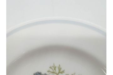 イギリス　WEDGWOOD(ウェッジウッド)　Susie Cooper(スージー・クーパー)　GLEN MIST(グレンミスト)　繊細に描写された花のデザインが印象的なプレート4枚セット(花、フラワー、中皿、磁器、洋食器、ボーンチャイナ、英国)(R-079008)
